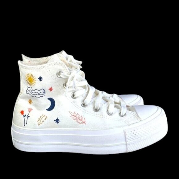 Converse Chuck Star Sneakers Women’s Platform It’s Okay To Wander Shoes Size 6.5 - Picture 1 of 16